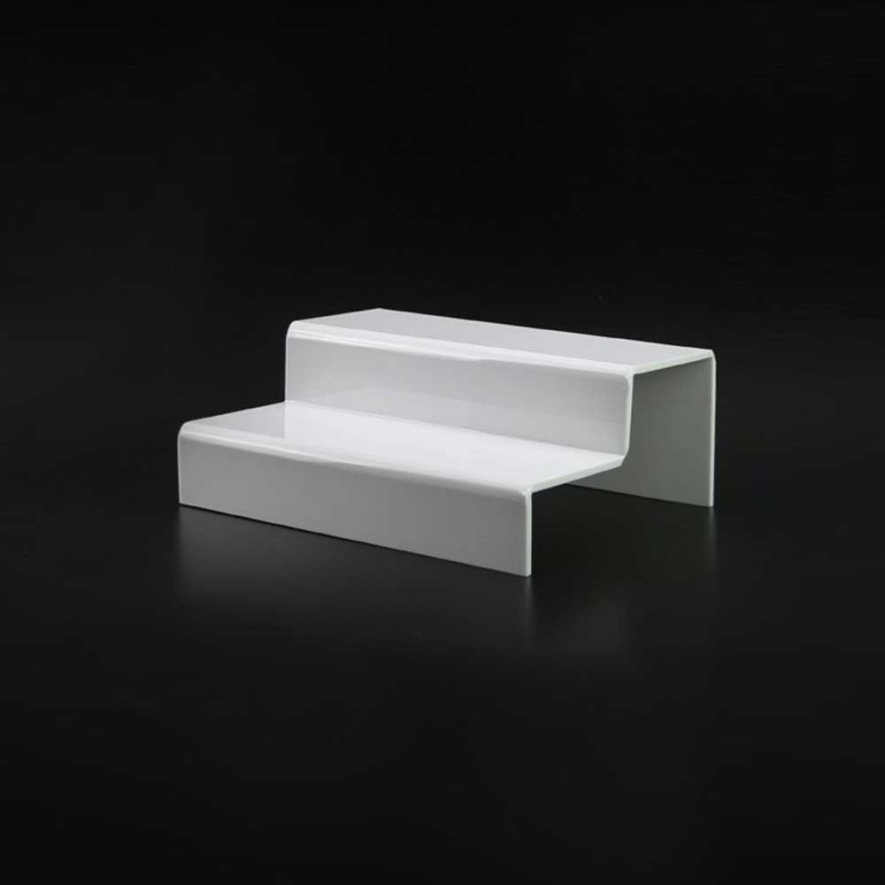 Clear Acrylic Step Riser Display Stand - 2-Tier Countertop Product Display