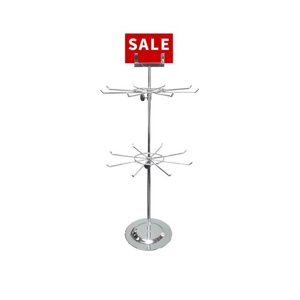 Chrome Metal Countertop Spinner with Sign Holder - MR001
