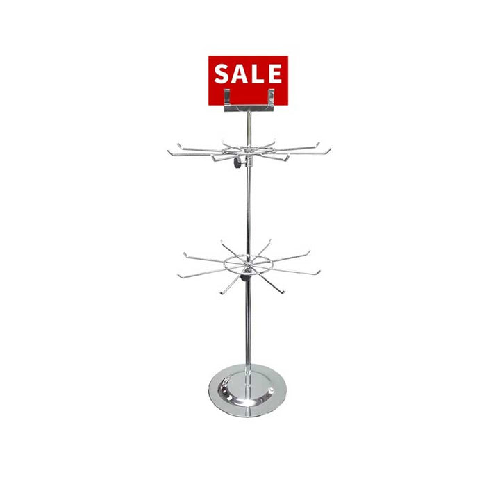 Chrome Metal Countertop Spinner with Sign Holder - MR001