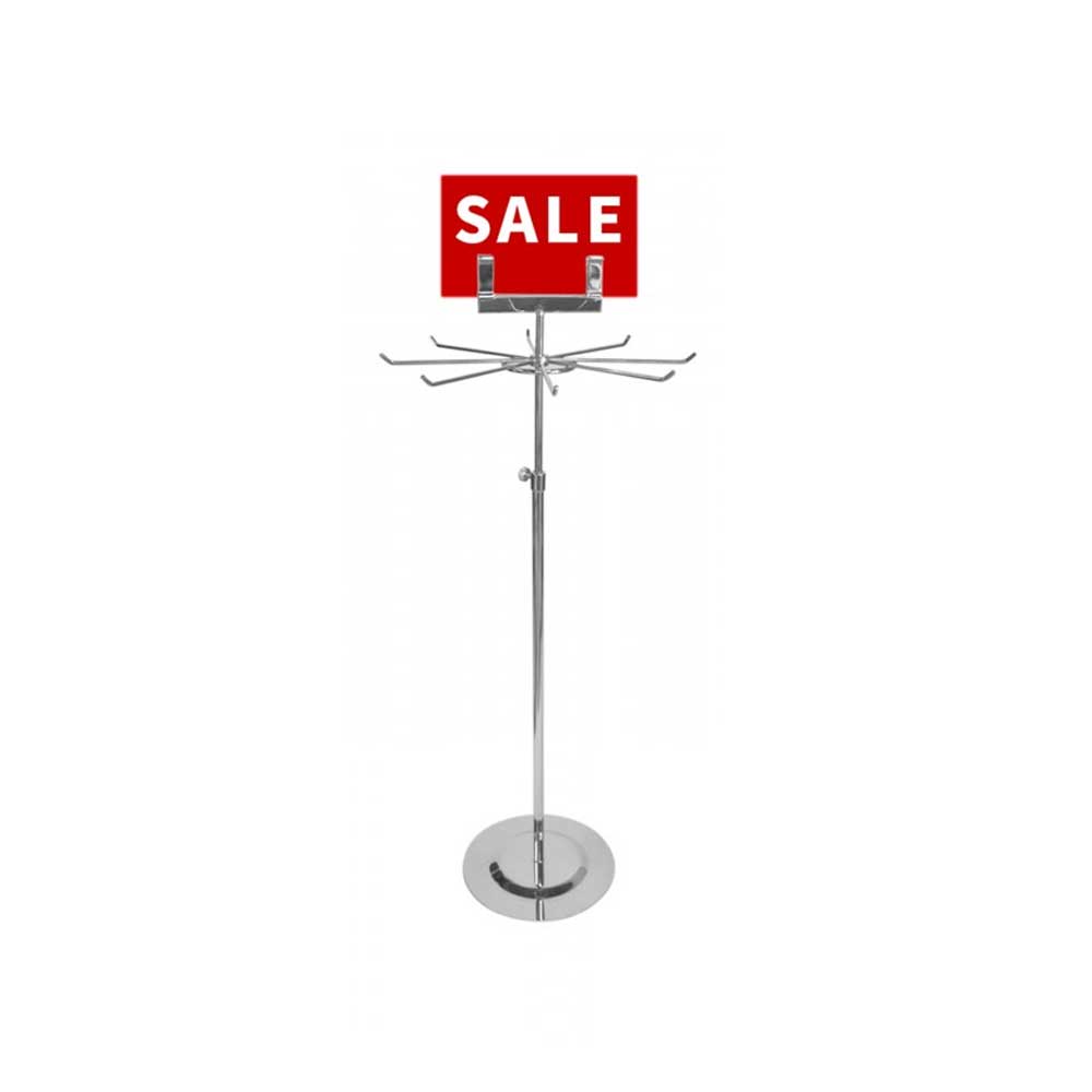 Chrome Metal Countertop Spinner with Sign Holder - MR002