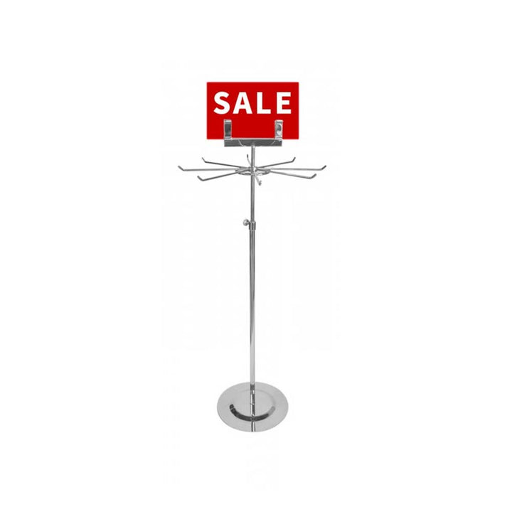 Chrome Metal Countertop Spinner with Sign Holder - MR002