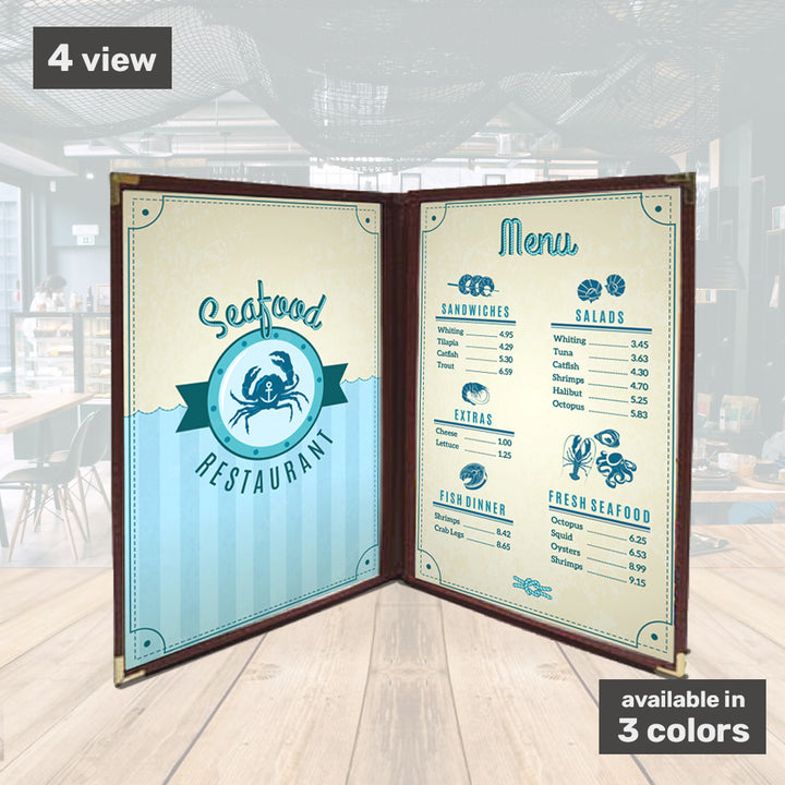4 View Menu Cover Double Pocket (10 pcs) - #4VIEW