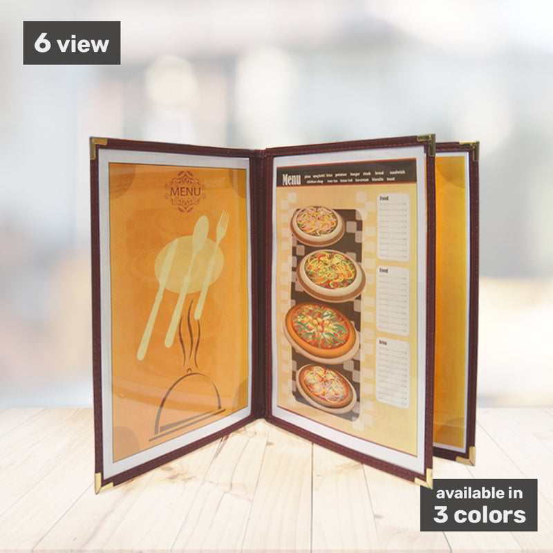 6 View Menu Cover Triple Pocket (10 pcs) - 