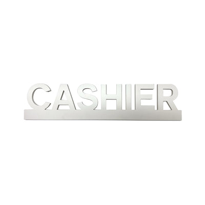 PVC White Cut Out Cashier Sign 20"W x 4½"H - #PVCCASHIER