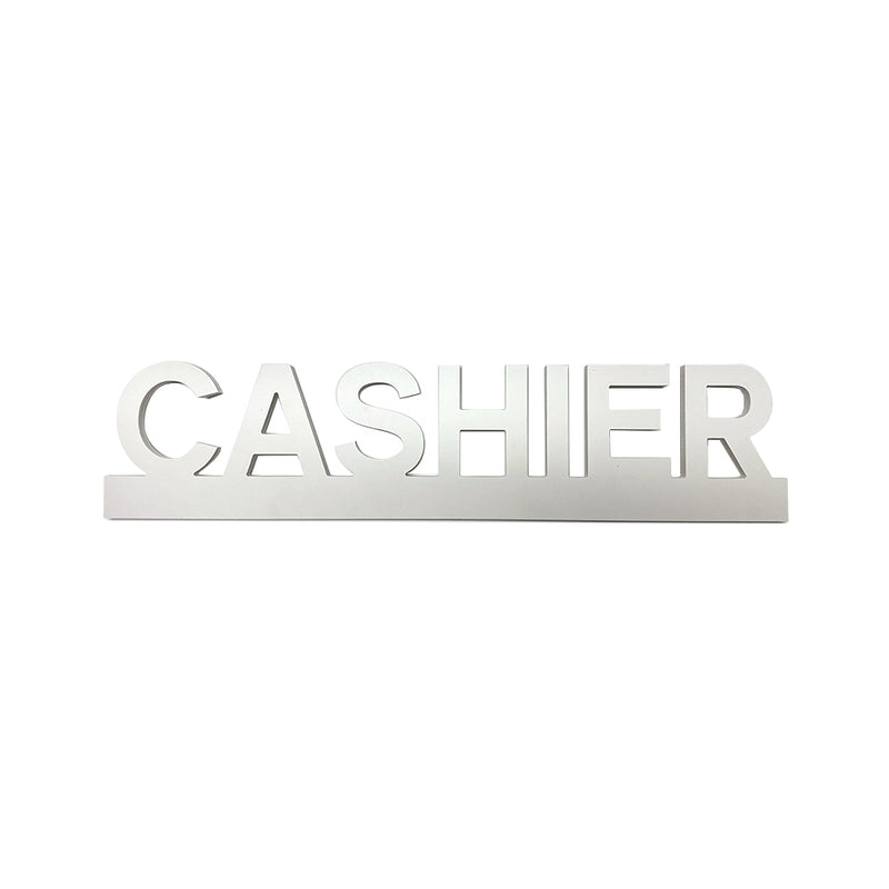 PVC White Cut Out Cashier Sign 20"W x 4½"H - 