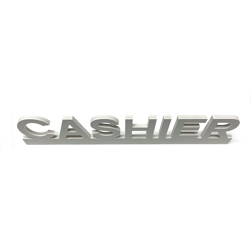 PVC White Cut Out Cashier Sign 20"W x 4½"H - 