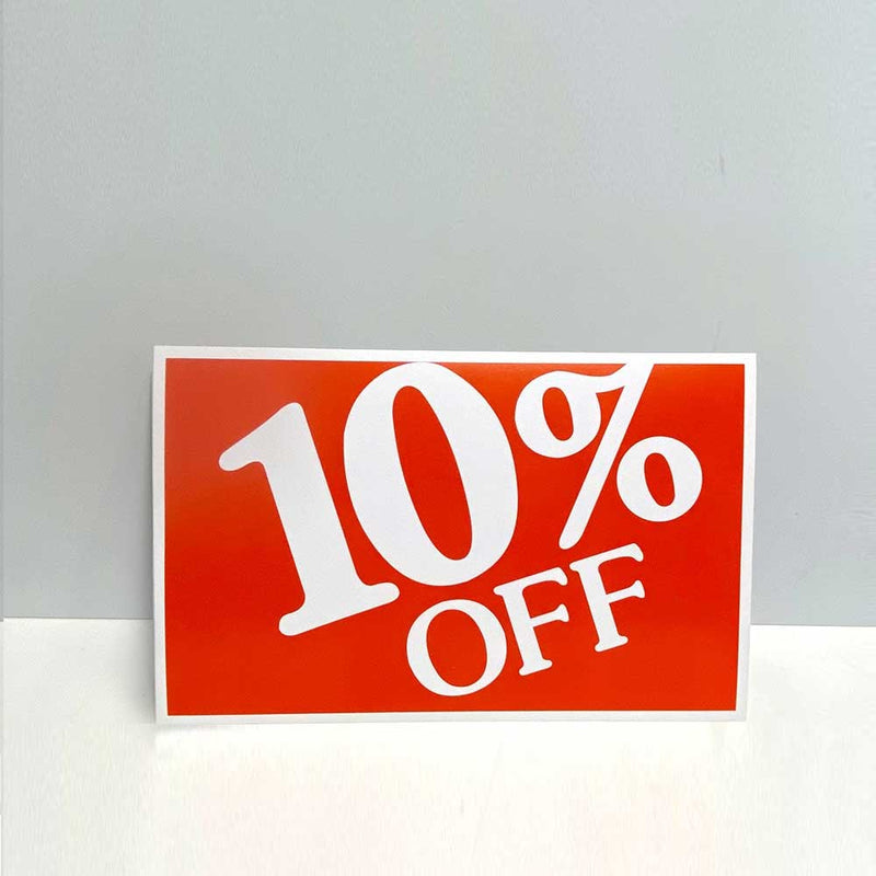 10% OFF Show Card 11"W x 7"H (20pcs) - SCARD001