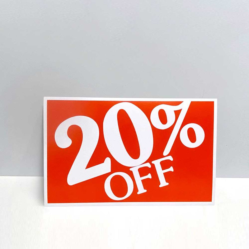 20% OFF Show Card 11"W x 7"H (20 pcs) - SCARD002