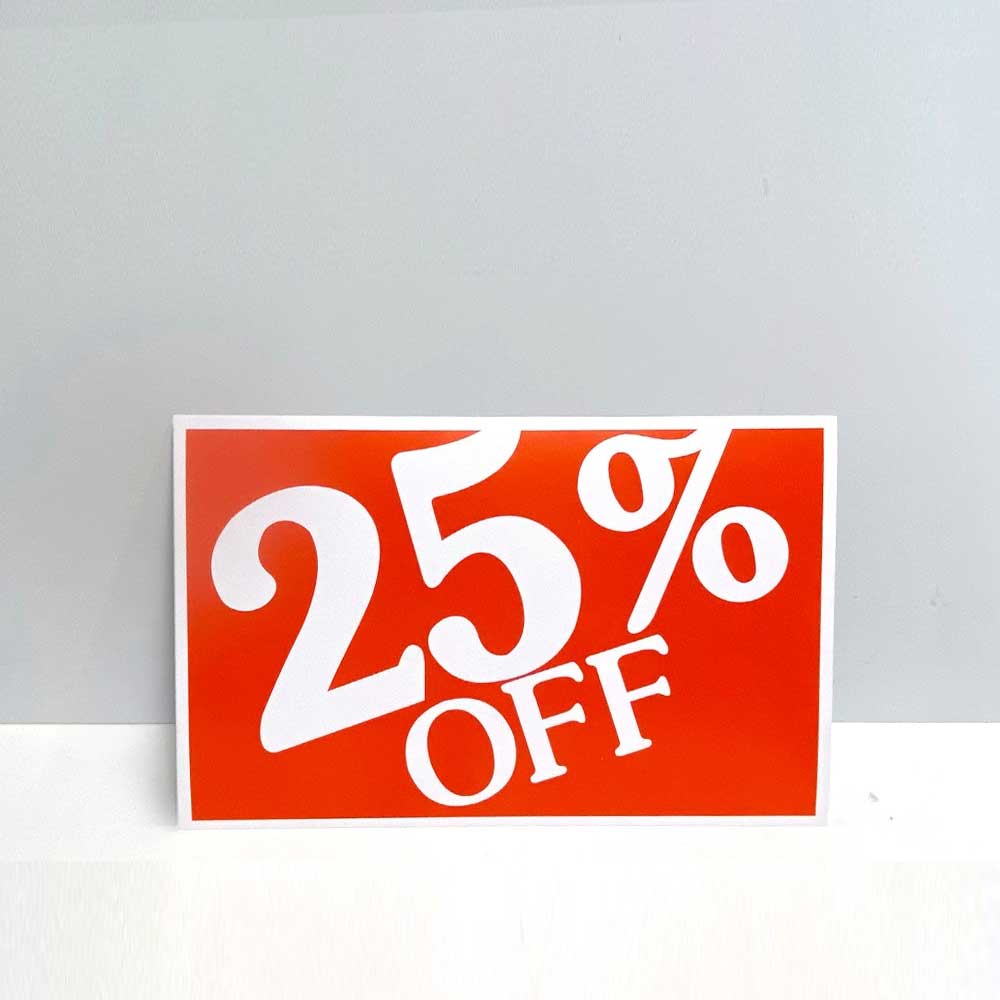 25% OFF Show Card 11"W x 7"H (20 pcs) - SCARD003