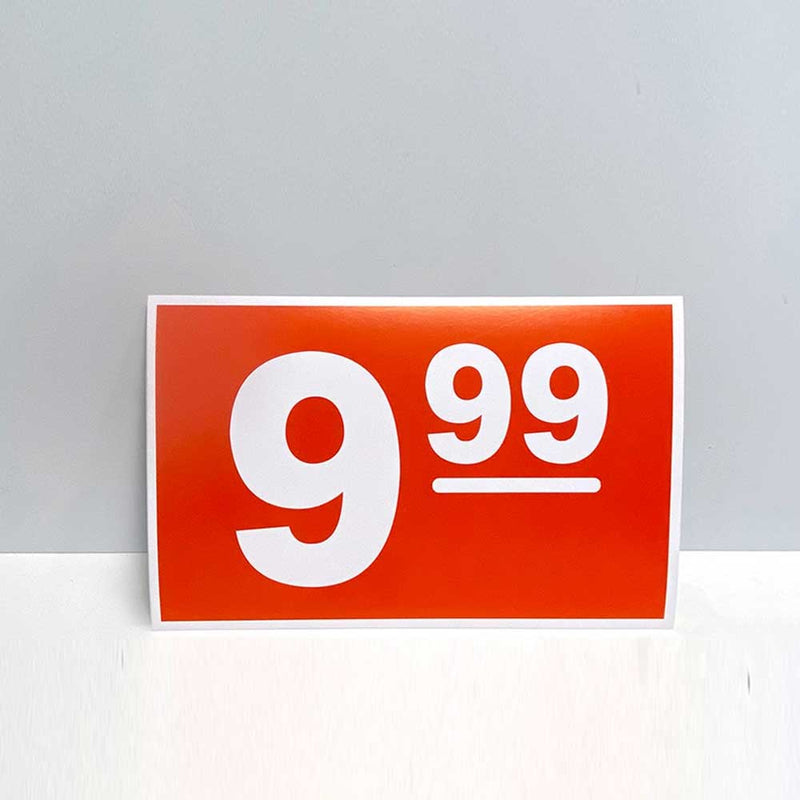 9.99 Show Card 11"W x 7"H (20 pcs) - SCARD011
