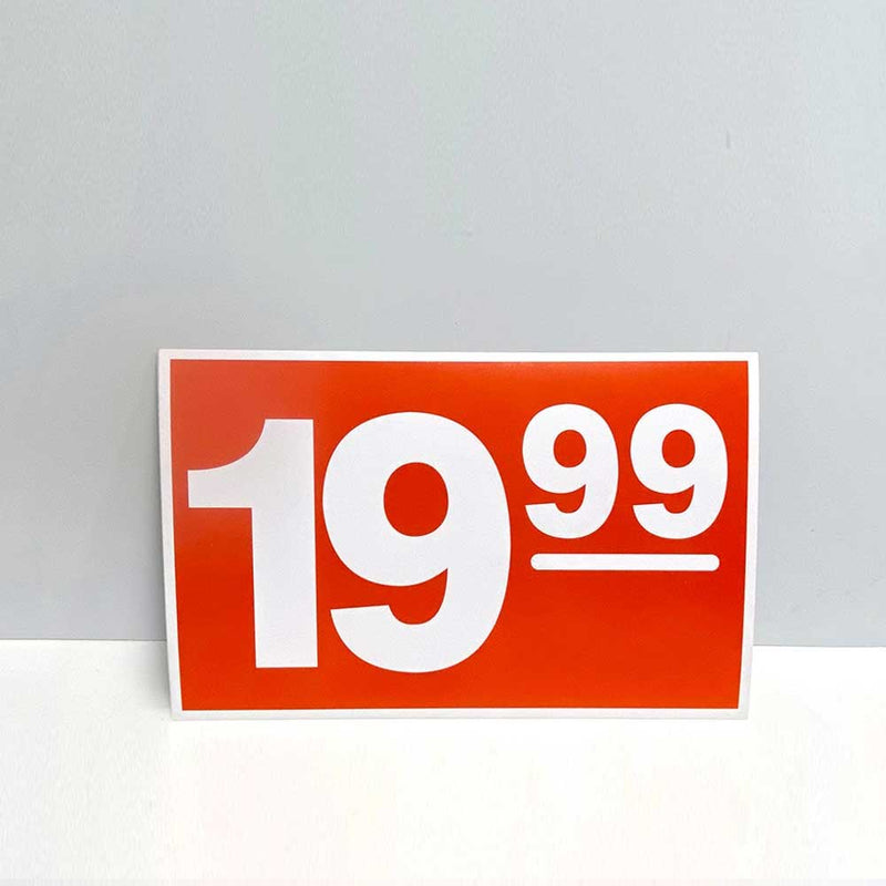 19.99 Show Card 11"W x 7"H (20pcs) - SCARD012