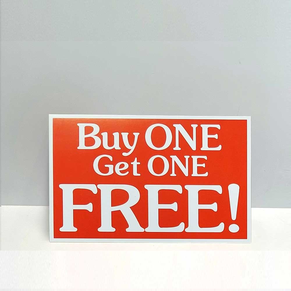 Buy ONE Get ONE FREE! Show Card 11"W x 7"H (20 pcs) - SCARD014