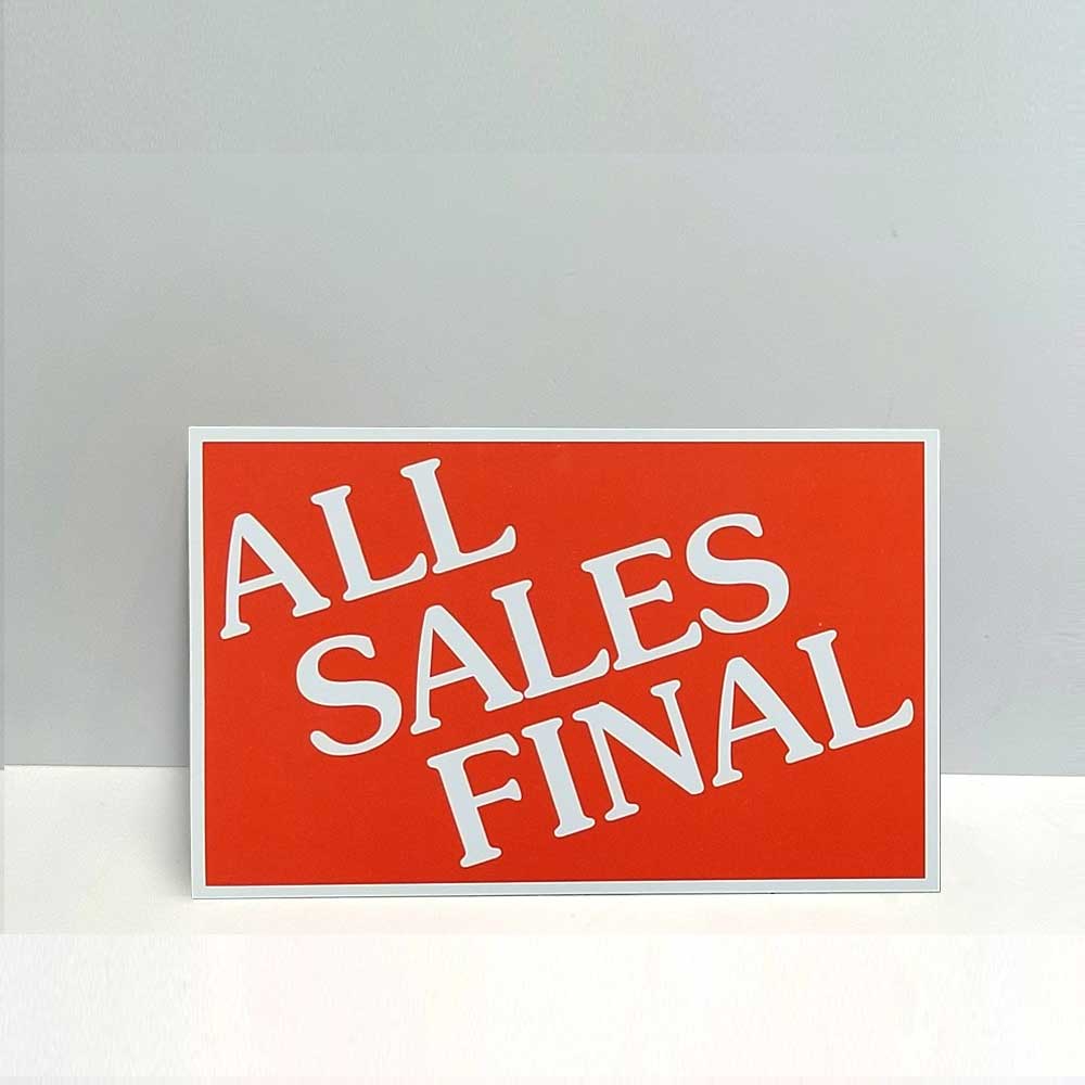 NO Refund or exchange on SALE Merchandise. Show Card 11"W x 7"H (20pcs) - SCARD015