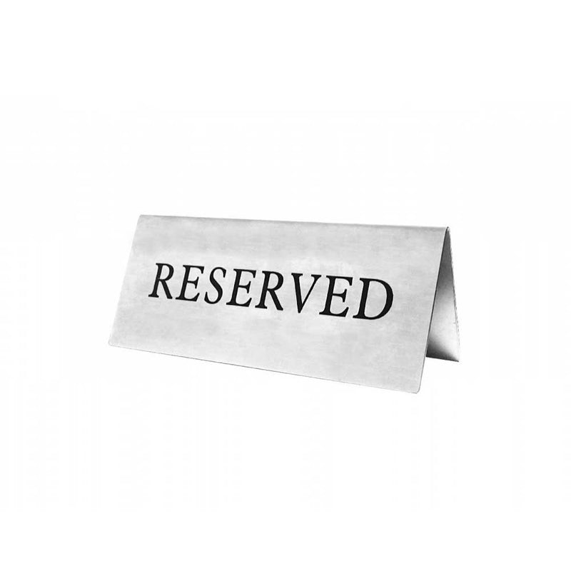 "RESERVED" Countertop Stainless Steel Tent Sign - 