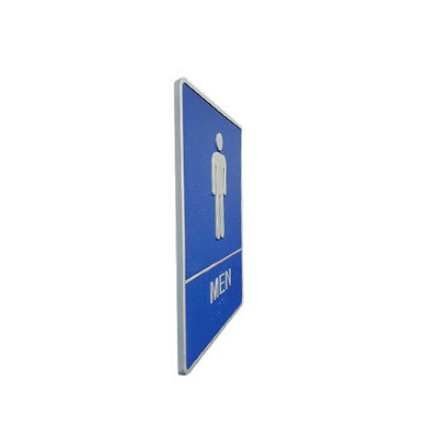 A.D.A. Braille Blue Washroom Sign 6”W x 8”H (Men) - #SIGN027B