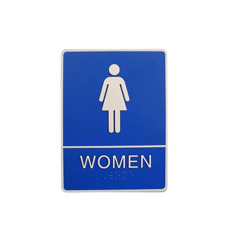 A.D.A. Braille Blue Washroom Sign 6”W x 8”H (Women) - 