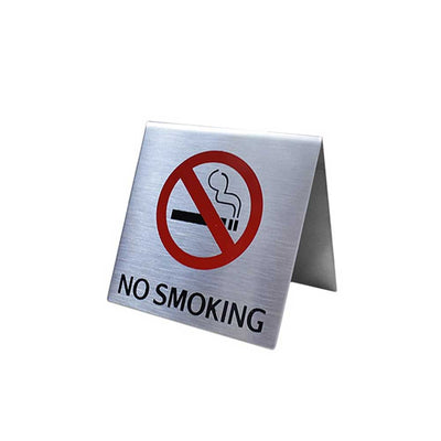 "NO SMOKING" Countertop Stainless Steel Tent Sign - #SIGN041CT