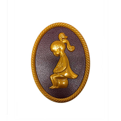Artist Style Plastic Brass (Boy/Girl) Washroom Sign 4½”W x 6”H - #SIGN044B