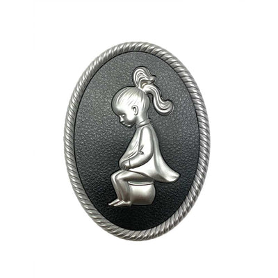 Artist Style Plastic Gray (Boy/Girl) Washroom Sign 4½”W x 6”H - #SIGN044G