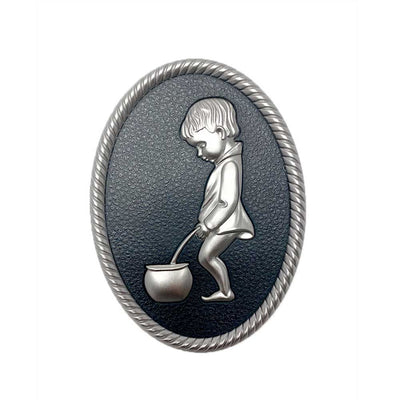 Artist Style Plastic Gray (Boy/Girl) Washroom Sign 4½”W x 6”H - #SIGN044G