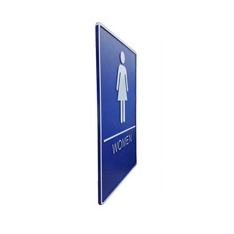 A.D.A. Braille Royal Blue Washroom Sign 6”W x 9”H (Handicap) - 