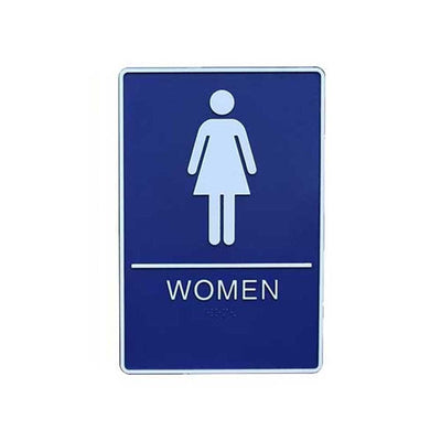 A.D.A. Braille Royal Blue Washroom Sign 6”W x 9”H (Handicap) - #SIGN061F