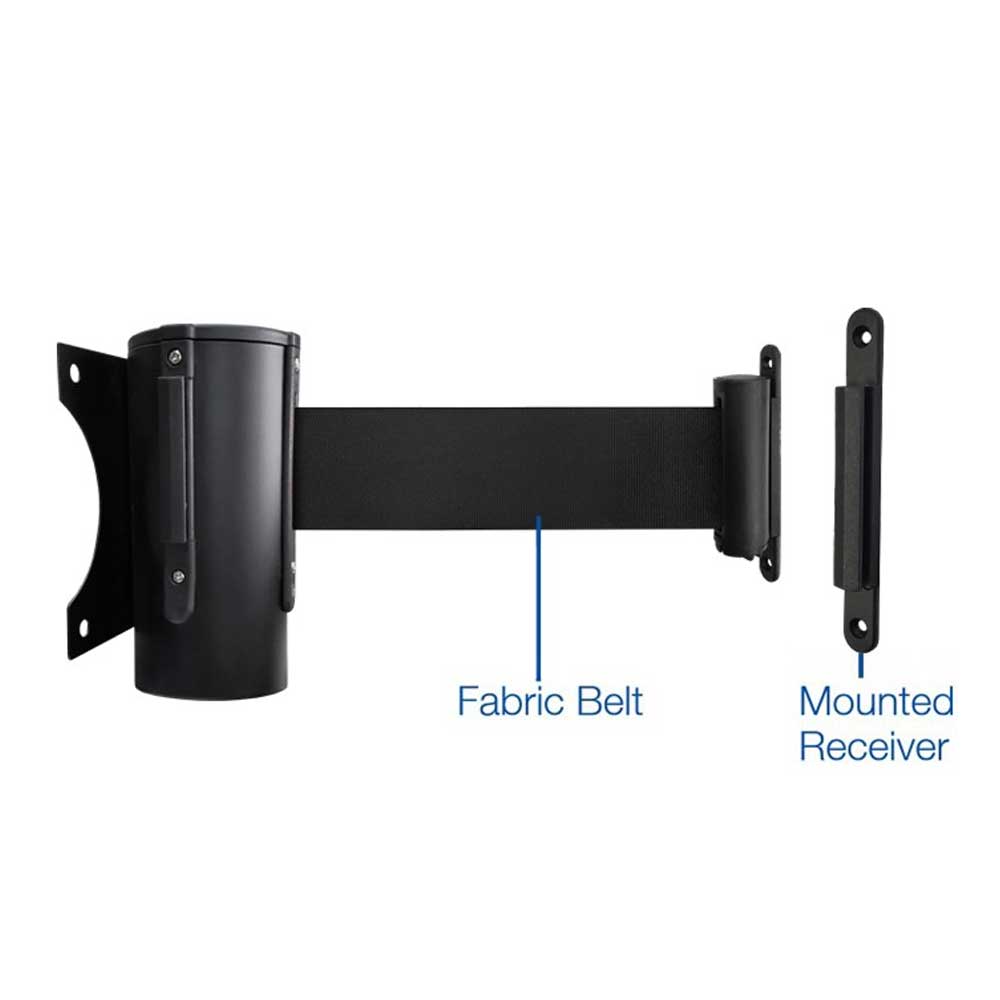 Wallmounted Black Tensabarrier & Receiver - #STP002