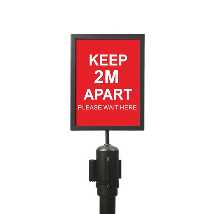 4-Way Stanchion Black Frame Portrait Sign Holder (for: #ST001, #ST003 & ST005)  - #STSH011P