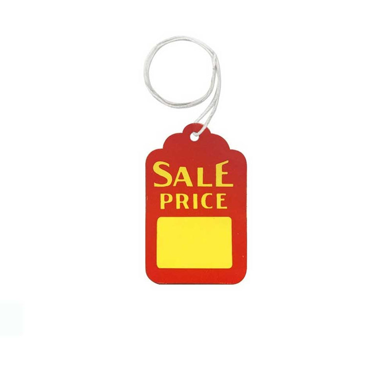 Red & Yellow Sale Price Tag with String