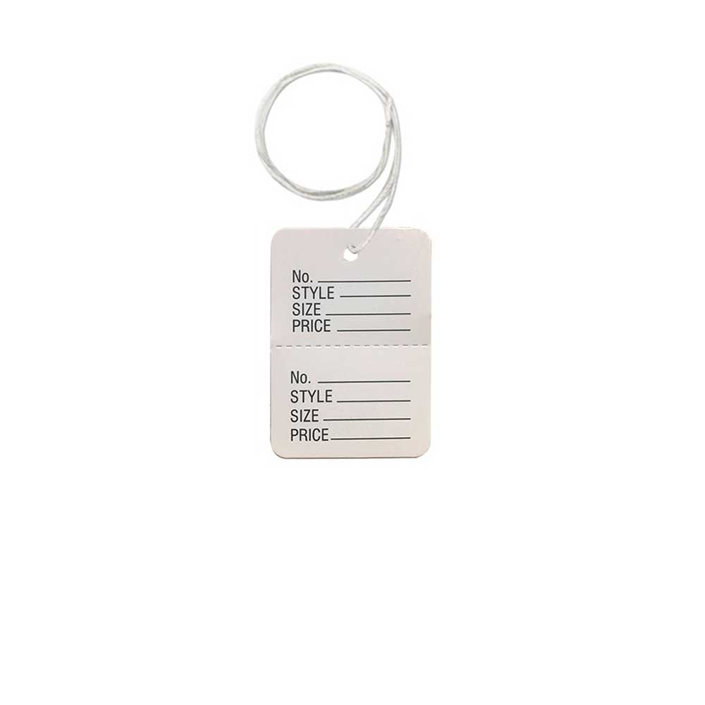 Two Part Price Tag with String 1⅜"W x 2"H (1000pcs) - Tag014S