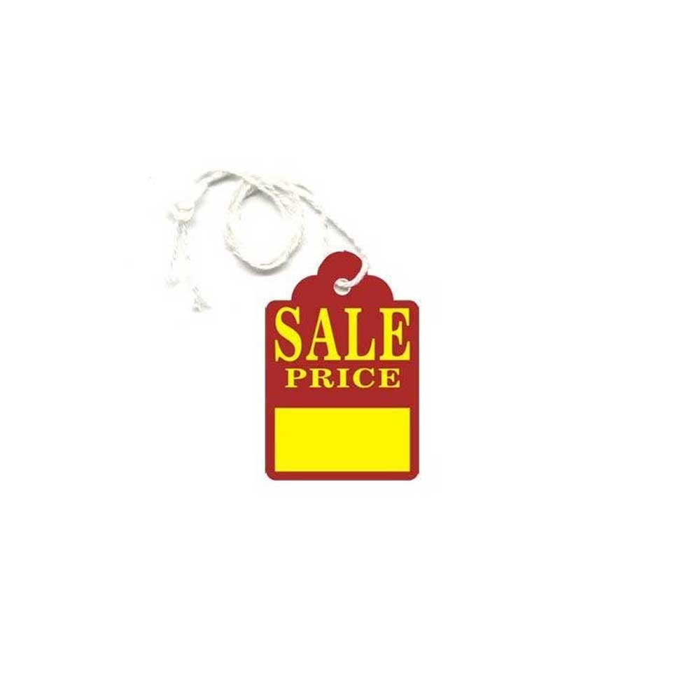 Red & Yellow Sale Price Tags with String 1⅛"W x 1¾"H - Tag023