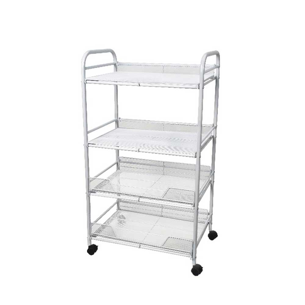 Utility Metal Mesh Shelf Rolling Cart - UR2404