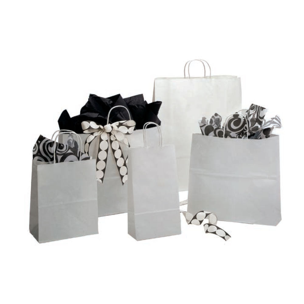 White Twisted Paper Handles Paper Bag (100pcs)